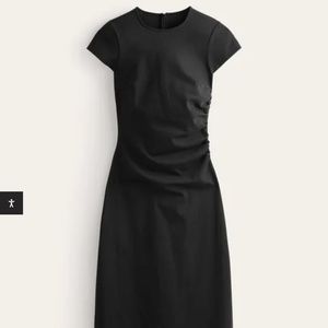 Boden jersey side ruched black dress